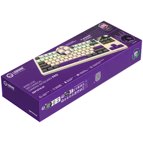 LORGAR KBP70TKLW, Ασύρματο TKL Μηχανικό Gaming Πληκτρολόγιο Pro, Μπεζ, EN διάταξη - 9