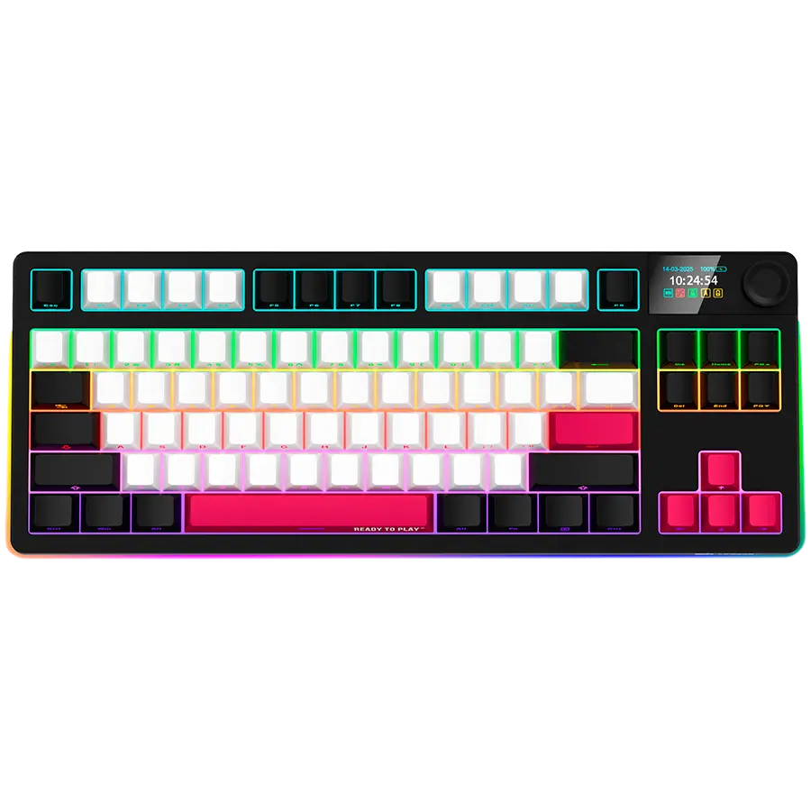 LORGAR KBP70TKLW, Wireless TKL Mechanical Gaming Keyboard Pro, Black/red, EN layout