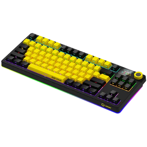 LORGAR KBP70TKLW, Wireless TKL Mechanical Gaming Keyboard Pro, Black/yellow, EN layout - image 1