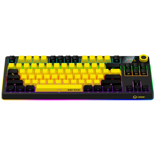 LORGAR KBP70TKLW, Ασύρματο TKL μηχανικό gaming πληκτρολόγιο Pro, μαύρο/κίτρινο, διάταξη EN - 3