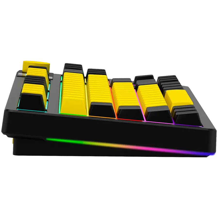 LORGAR KBP70TKLW, Wireless TKL Mechanical Gaming Keyboard Pro, Black/yellow, EN layout - image 3
