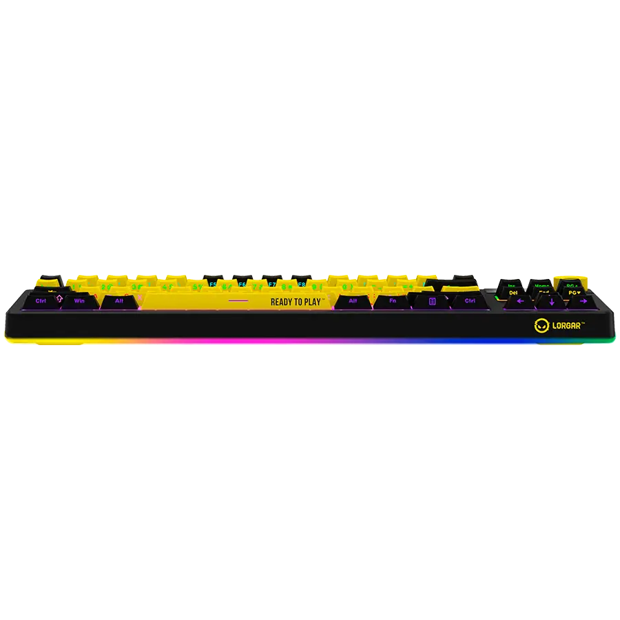 LORGAR KBP70TKLW, Wireless TKL Mechanical Gaming Keyboard Pro, Black/yellow, EN layout - image 4