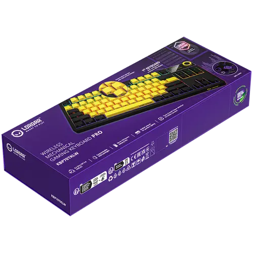 LORGAR KBP70TKLW, Wireless TKL Mechanical Gaming Keyboard Pro, Black/yellow, EN layout - image 8