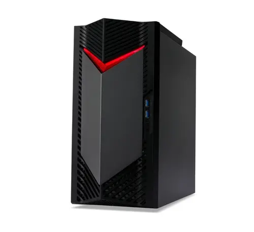 Настолен компютър, Acer Nitro N50-130, AMD Ryzen 5 7600, 32GB DDR5 4800MHz (2*16GB), 1024GB SSD PCI-e+1*M.2 free, NVIDIA GeForce RTX 4060 8GB GDDR6, No DVD, 5*USB 3.2 Type-C, 2*USB 2.0, Mic.&Audio jacks,RG-45,GLAN,Wi-Fi AX/6E&BT 5.0, 500W, No OS + Acer Nitro ED240QS3bmiipx