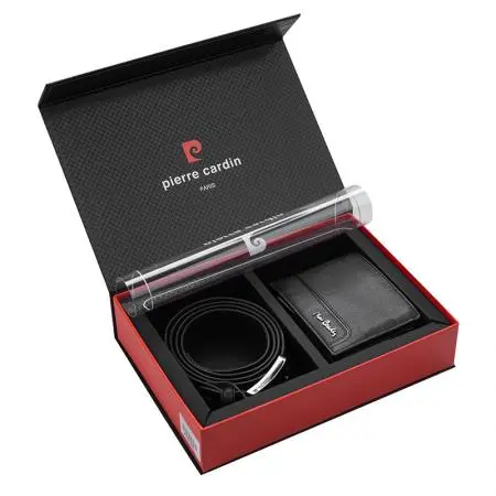 Мъжки комплект портфейл и колан Pierre Cardin - 110 см - image 6