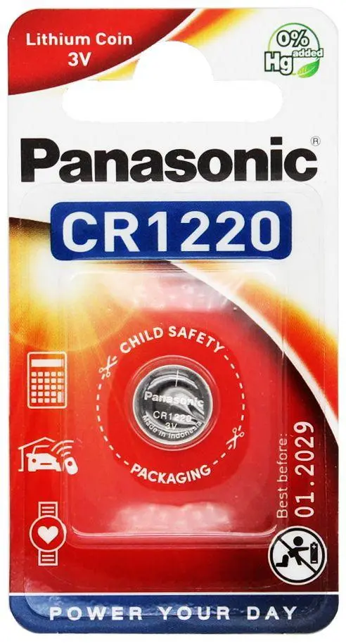 Бутонна батерия литиева PANASONIC CR1220 3V