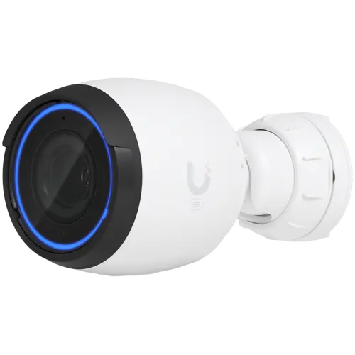 UBIQUITI G5 Pro; 4K (8MP) video resolution; 3x optical zoom; 25 m (82 ft) IR night vision; AI event detections; Record audio with an integrated microphone; Connect and power using PoE; Weatherproof (outdoor exposed).