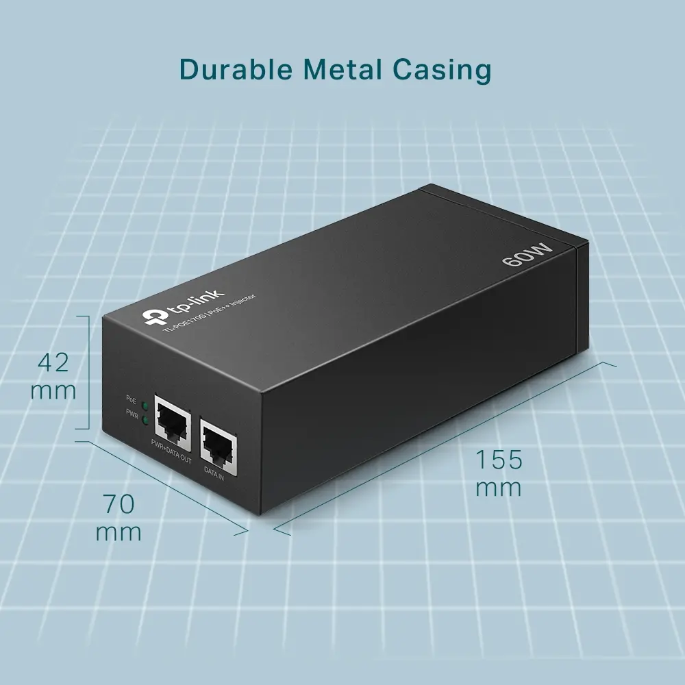 PoE Инжектор TP-Link POE170S, IEEE 802.3af/at/bt, 2xGbE ports, 60W - image 4