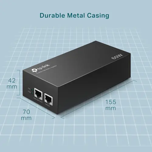 PoE Инжектор TP-Link POE170S, IEEE 802.3af/at/bt, 2xGbE ports, 60W - image 4
