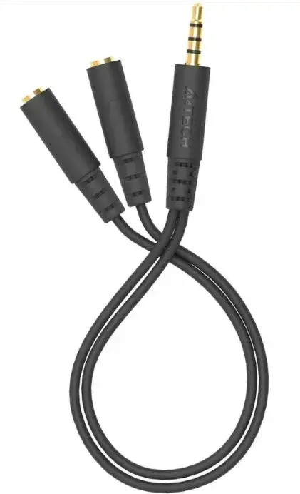 A4Tech Adaptor AD-3P jack 3.5mm tată - 2 x jack 3.5mm mamă - image 1