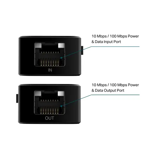 PoE удължител TP-Link POE10E, 1x FE PoE in port, 1x FE PoE out port - image 2