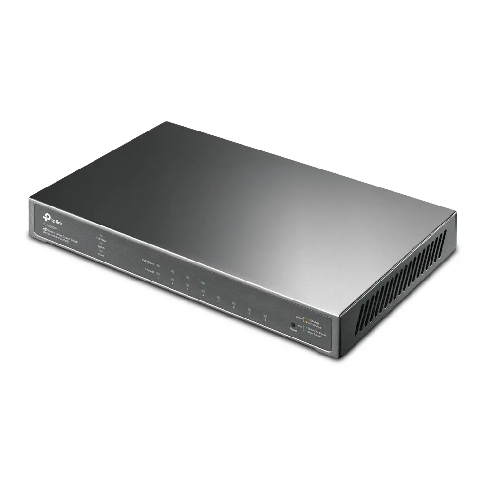 Комутатор TP-LINK SG2008P, 8x 10/100/1000 RJ45, VLAN, 4-Port PoE+, 62W - image 1