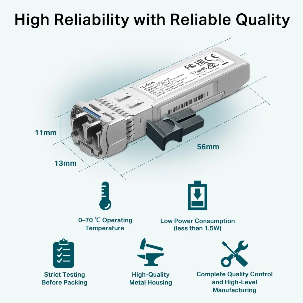 Оптичен модул TP-Link SM5110-LR, 10Gbit SFP+, SM, LC duplex, 9/125um - image 6