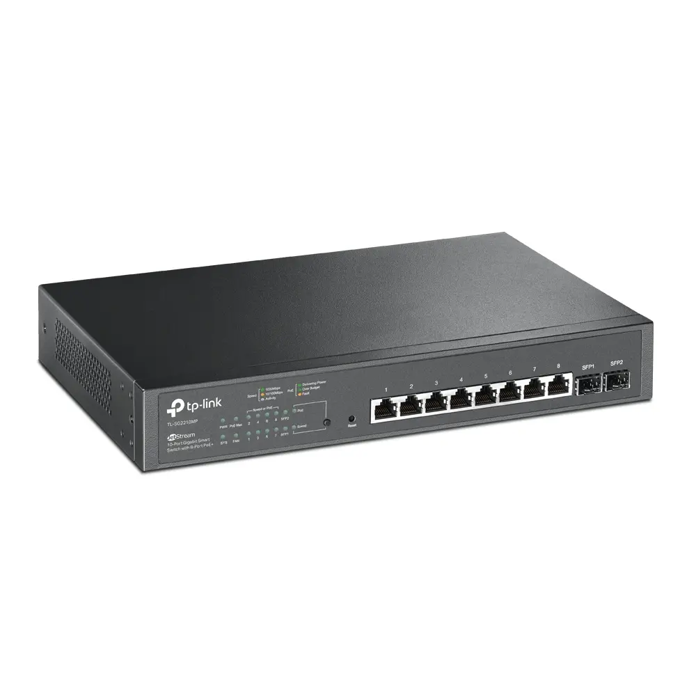 Комутатор TP-LINK SG2210MP, 10xGbE RJ45, 8xPoE,150W, 2xSFP, управляем - image 1