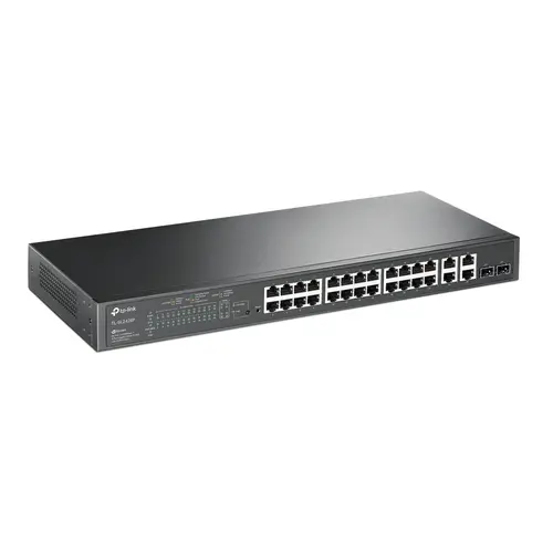Комутатор TP-LINK SL2428P, 24xFE RJ45, 4xGbE, 2xcombo SFP, управляем,PoE 250W - image 1
