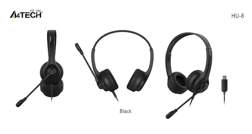 A4tech HU-8 Ακουστικά με μικρόφωνο, USB, περιστρεφόμενο μικρόφωνο - 2