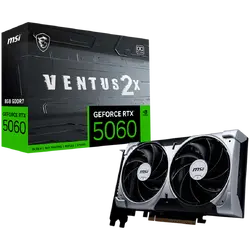 MSI Video Card NVIDIA GeForce RTX 5060 8G VENTUS 2X OC, 8GB GDDR7, 128-bit, 2535 MHz Boost, 3840 CUDA Cores, PCIe 5.0 (x8), 3x DP 2.1b, HDMI 2.1b, RAY TRACING, Dual Fan, 145W TDP, 8-pin PCIe Power, G-SYNC, 2-Slot, 3Y