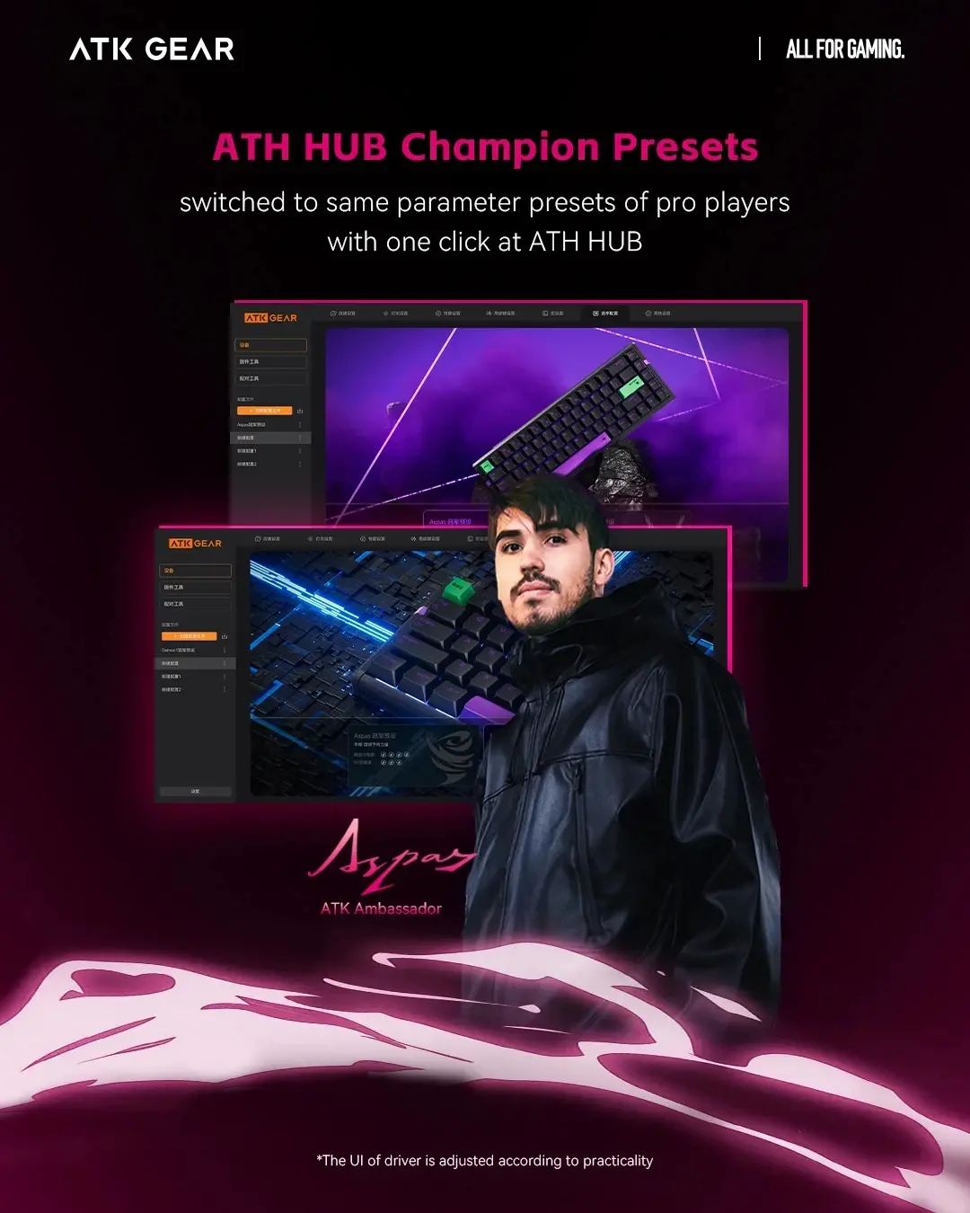 ATK професионална геймърска механична клавиатура Professional Gaming Mechanical Keyboard RS6 Ultra - 8K, TTC RGB Magneto [Linear] - Night Hunter - image 4