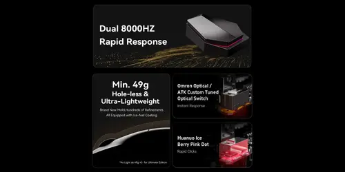 ATK професионална геймърска мишка Wireless Gaming Mouse BLAZING SKY X1 ULTIMATE - 8K, White - image 6