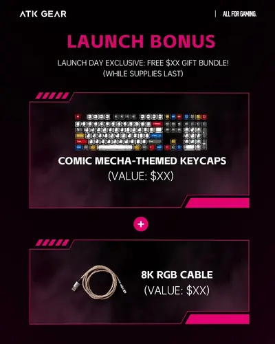 ATK професионална геймърска механична клавиатура Professional Gaming Mechanical Keyboard RS6 Ultra - 8K, TTC RGB Magneto [Linear] - Sakura Warrior - image 9