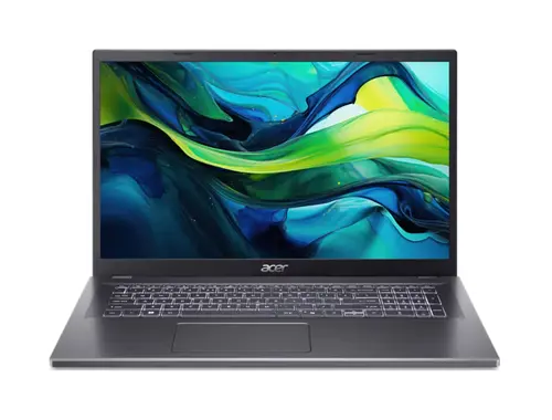 Лаптоп, Acer Aspire 17, A17-51M-72HF, Intel Core i7-13620H (10C/16T,up to 4.9GHz, 24MB),17.3" FHD (1920x1080) IPS slim bezel LCD,16GB DDR5 4600MHz,512GB PCIe NVMe SSD, Intel UMA, FHD Cam,WiFi 6E, BT 5.1, No OS, Steel Gray