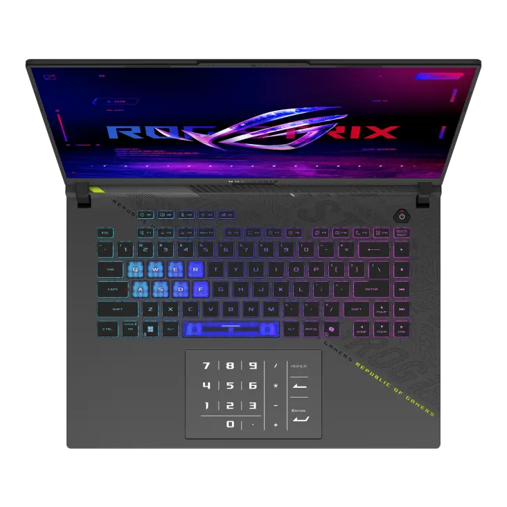 Лаптоп, Asus Strix G16 G614PR-RV022W, AMD Ryzen 9 8940HX (64MB L3 cache, up to 5.3 GHz), 16.0 WUXGA 1920X1200 Anti-Glare, 165Hz,DDR5 32GB,1TB , RTX5070 Ti 12GB,Wi-Fi 7 ,Backlit Chiclet Keyboard 4-Zone RGB, Wi-Fi 7 ,Backlit Chiclet Keyboard RGB, Windows 11 - image 3