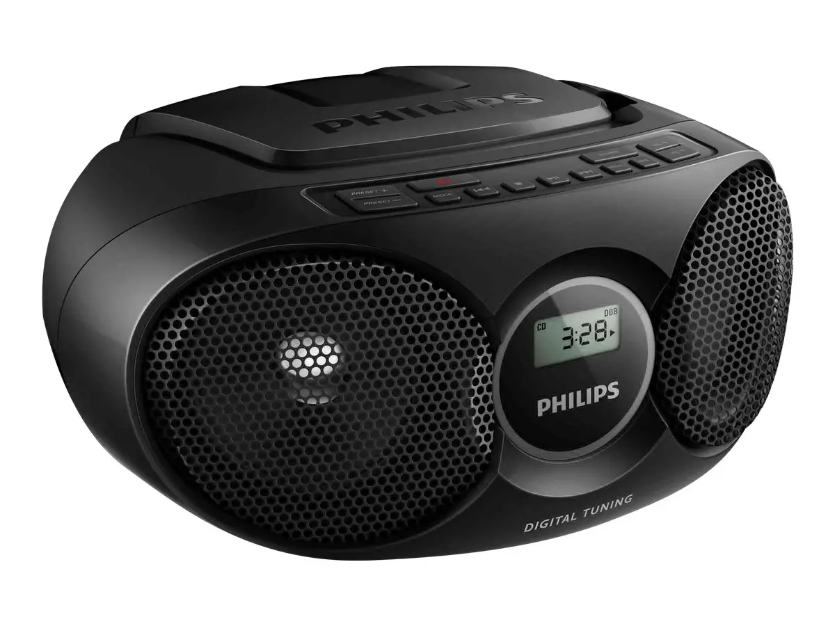 Philips CD радиокасетофон, FM/MW стерео тунер, 2 x 1 W RMS, черен, forхра