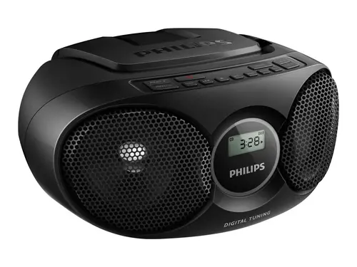 Philips CD радиокасетофон, FM/MW стерео тунер, 2 x 1 W RMS, черен, forхра