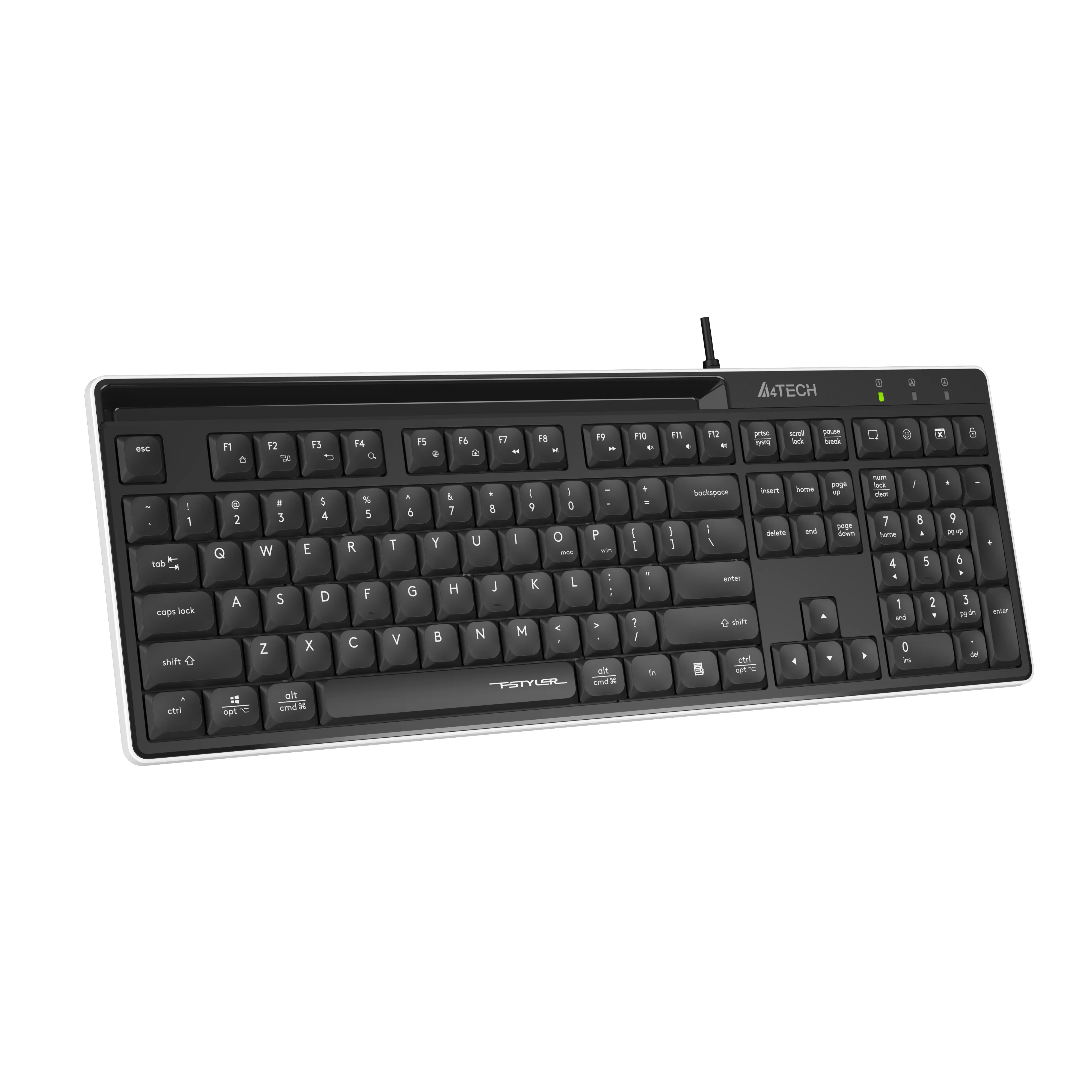 A4tech Fstyler FX72 Жична клавиатура, ниско профилна, ножична технология, кирилизирана, черна - image 1