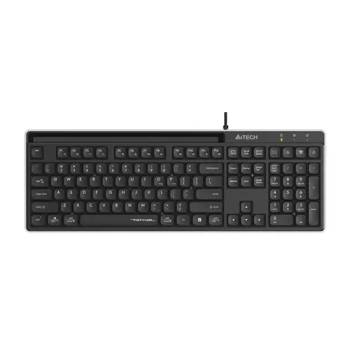 A4tech Fstyler FX72 Tastatură cu fir, profil jos, tehnologie cu mecanism foarfecă, cu litere chirilice, neagră - 1