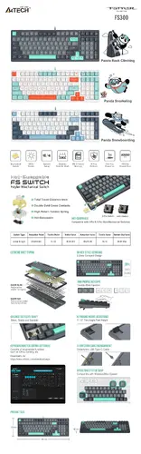 A4tech Fstyler FGS300 Panda Rock Механична TKL кирилизирана - image 3
