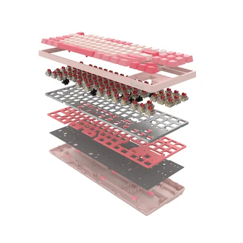 А4tech Геймърска механична  клавиатура Bloody Energy Pink S87 BLMS TKL RGB Backlit red switch , USB - image 2