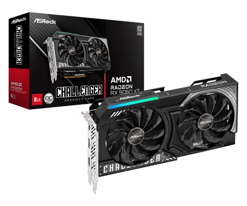 ASROCK Video Card AMD Radeon RX 9060 XT Challenger 8GB OC GDDR6, 128-bit, 2x DisplayPort 2.1a, 1x HDMI 2.1b, 249 x 132 x 41 mm, recomended PSU 550W, 1x 8-pin power connector, 90-GA5TZZ-00UANF - image 5