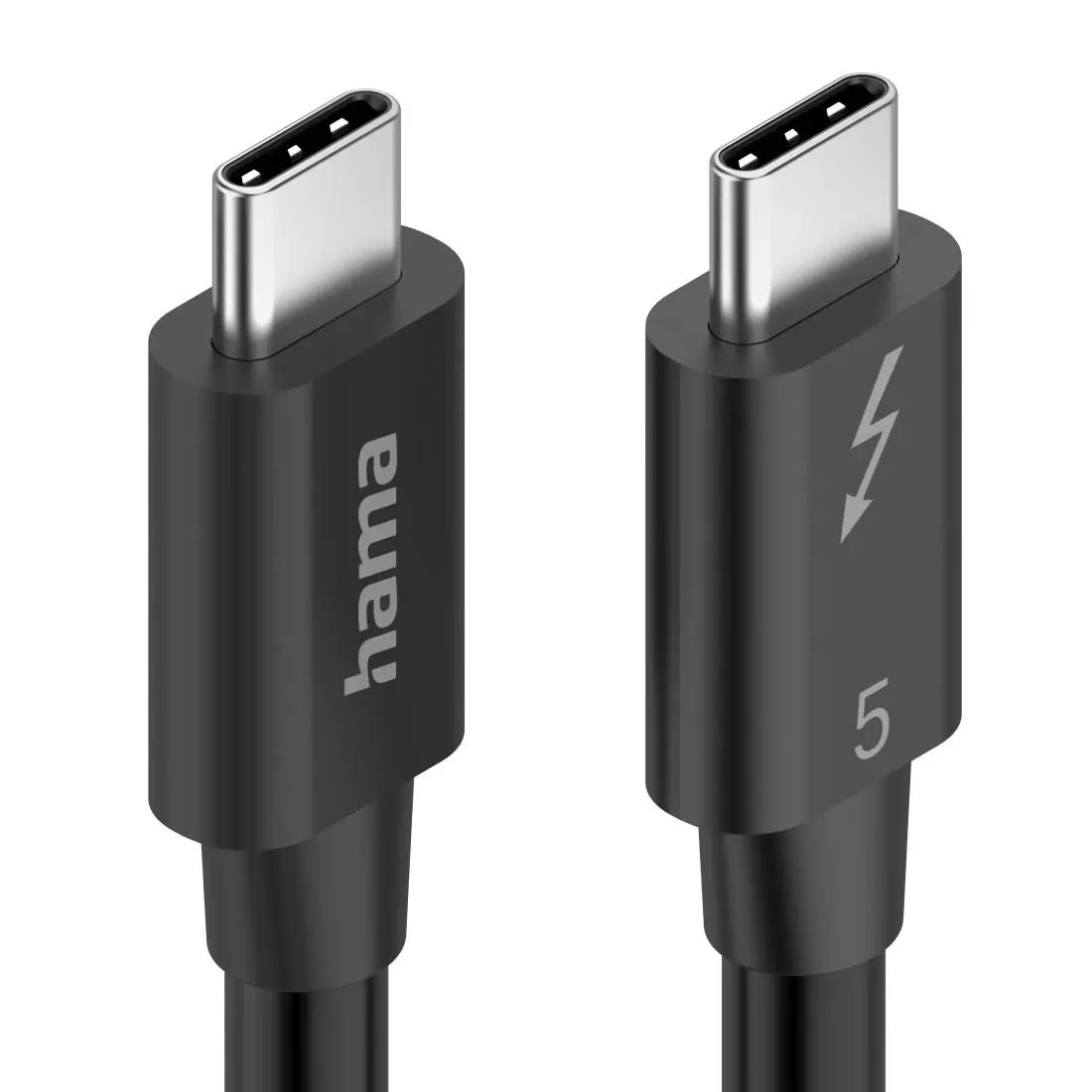 HAMA Кабел "USB-C" Thunderbolt-5, 80 Gbit/s, 5A, 240W, Ultra-HD 8K, 1.00 m - image 2