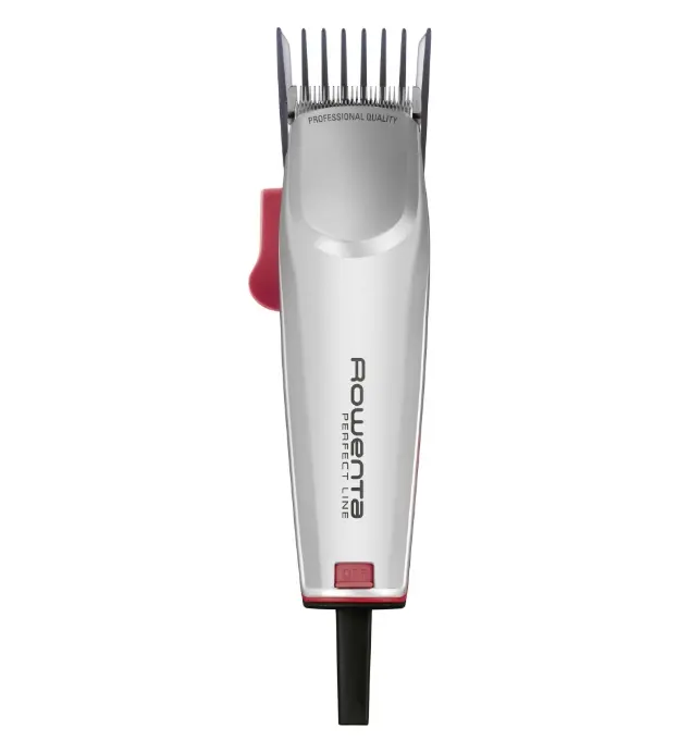 Машинка за подстригване, Rowenta TN1300F0 Hair Clipper Perfect Line 2 silver, 1 speed, 6 fix hair combs, micro setting (0,6-0,9-1.2mm), hair settings (0.6-25mm), heights hair clipper (9),corded, pouch, oil &cleaning brush - image 1