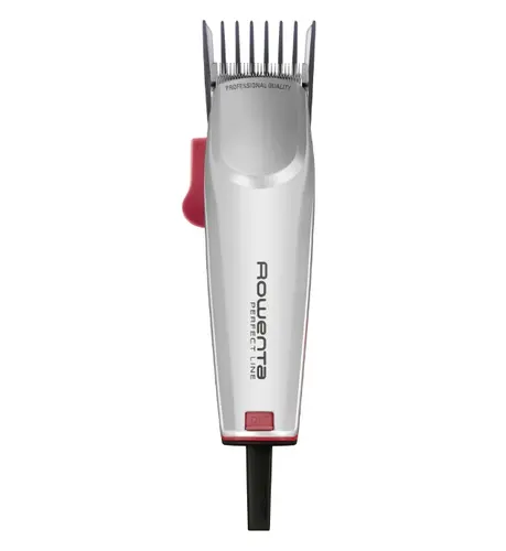 Машинка за подстригване, Rowenta TN1300F0 Hair Clipper Perfect Line 2 silver, 1 speed, 6 fix hair combs, micro setting (0,6-0,9-1.2mm), hair settings (0.6-25mm), heights hair clipper (9),corded, pouch, oil &cleaning brush - image 1
