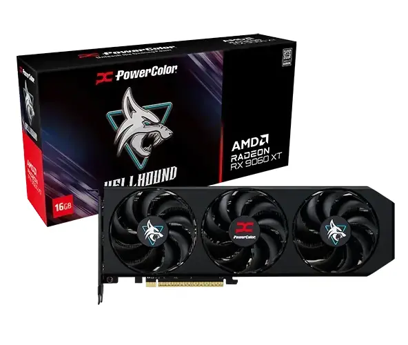 Видео карта PowerColor RADEON RX 9060 XT Hellhound OC 16GB GDDR6 - image 4