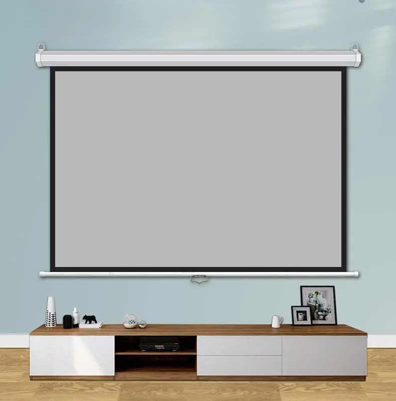 Estillo Οθόνη προβολής τοίχου 240x240 cm, λευκή, μαύρο πλαίσιο, 11kg