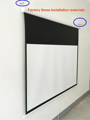 Estillo Οθόνη προβολής τοίχου 240x240 cm, λευκή, μαύρο πλαίσιο, 11kg - 2