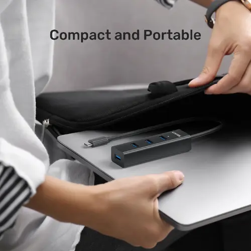Unitek διανομέας HUB USB-C 4 θυρών - 4 x USB3.0 Μαύρο - Y-3089Z01 - 3