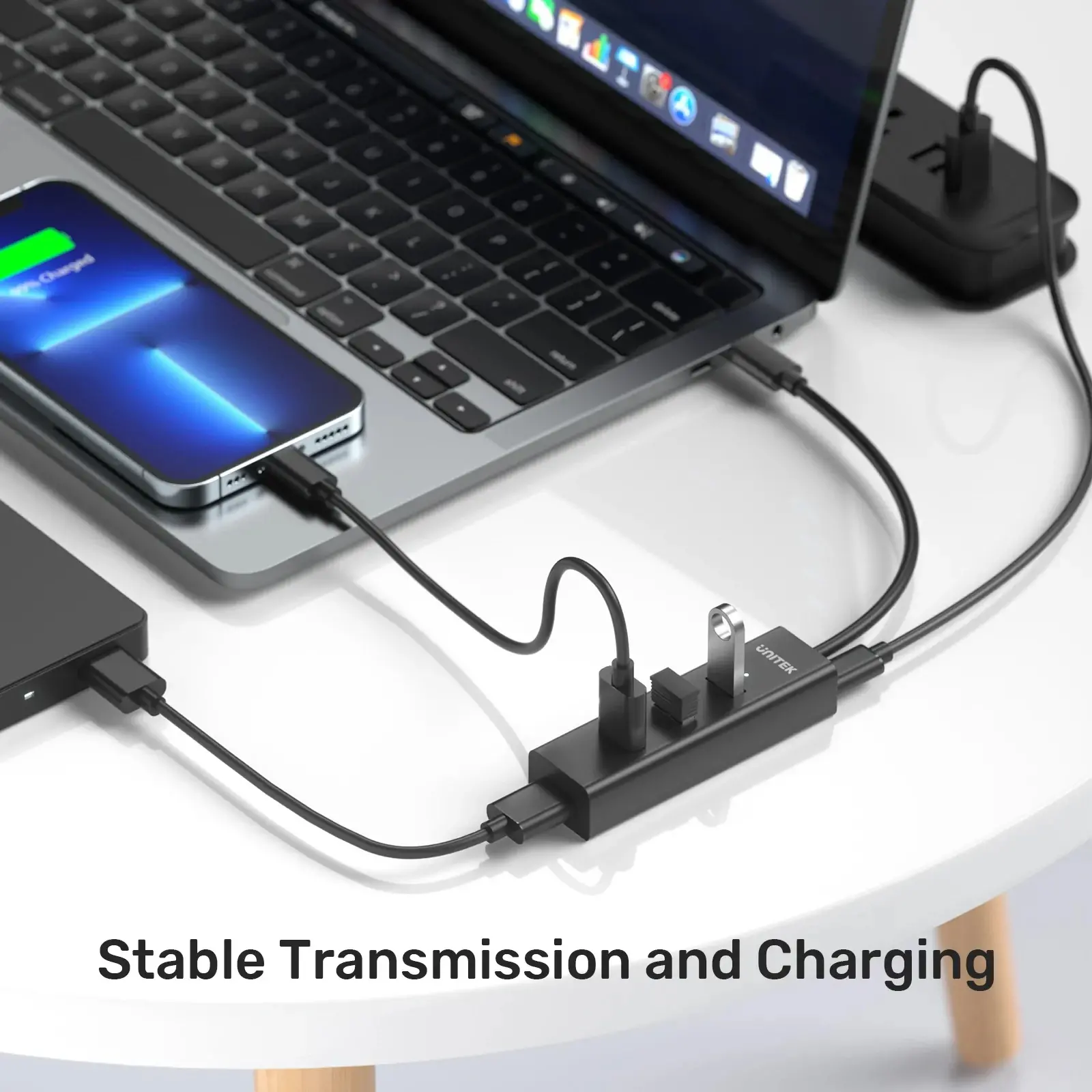 Unitek διανομέας HUB USB-C 4 θυρών - 4 x USB3.0 Μαύρο - Y-3089Z01 - image 4