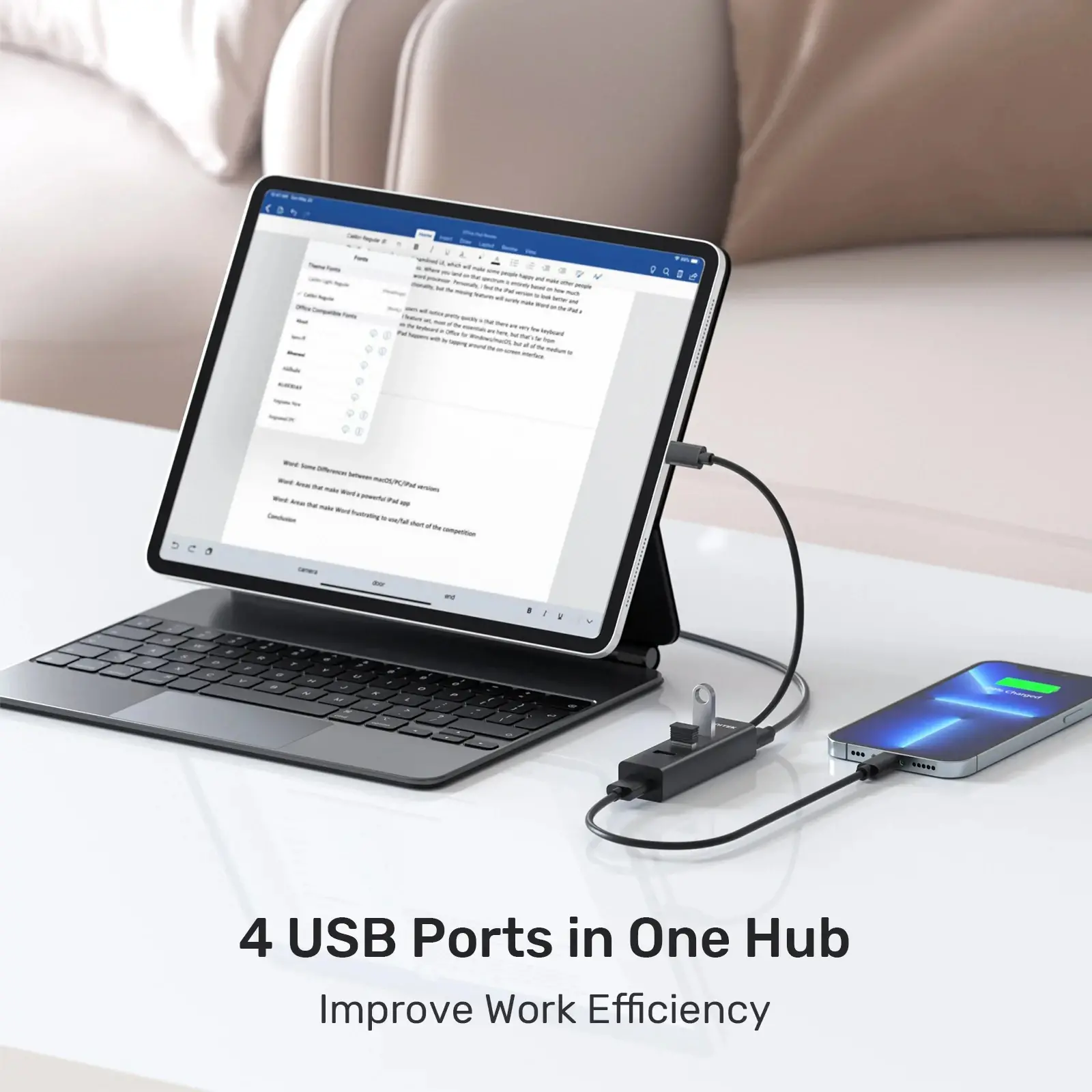 Unitek хъб HUB USB-C 4 port - 4 x USB3.0 Black - Y-3089Z01 - image 6