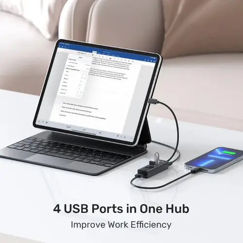Unitek διανομέας HUB USB-C 4 θυρών - 4 x USB3.0 Μαύρο - Y-3089Z01 - 7