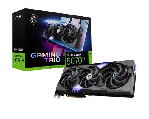 Видео карта, MSI RTX5070TI 16 GAM TRIO OC W - 5