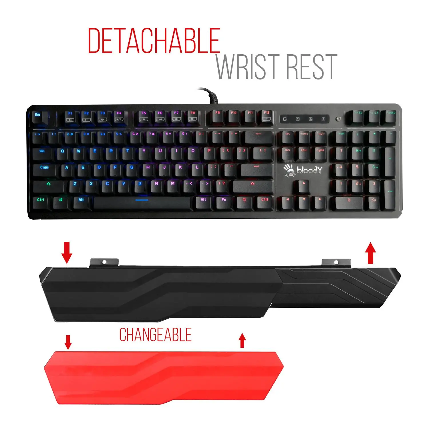 A4tech Bloody B975 Геймърска механична клавиатура, Brown switch - image 3