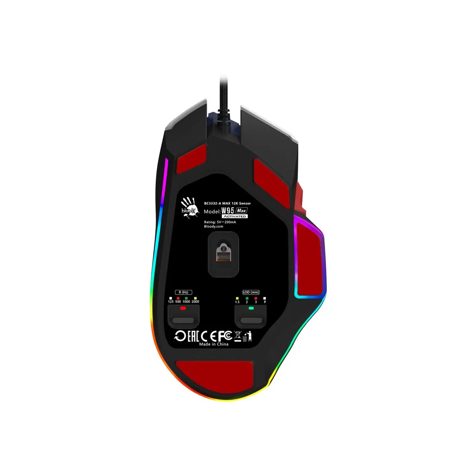 A4tech Bloody W95Max Sports Navy RGB Light Геймърска мишка, 12000cpi - image 3