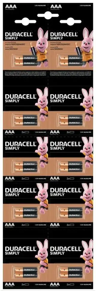 Baterie alcalină DURACELL BASIC LR03 20pk blister /10 * 2/ HBDC 1.5V