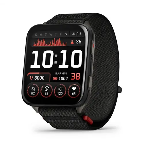 Garmin Venu® X1 - Venu® X1 - Black с Slate титаниев заден капак и Black ComfortFit найлонова каишка 010-02980-02