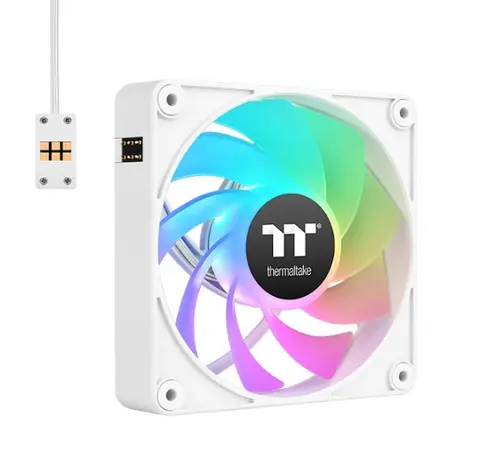 Ventilator, Thermaltake CT120 EX Reverse ARGB Sync ventilator de răcire PC, pachet de 3, conectare magnetică, alb - 1
