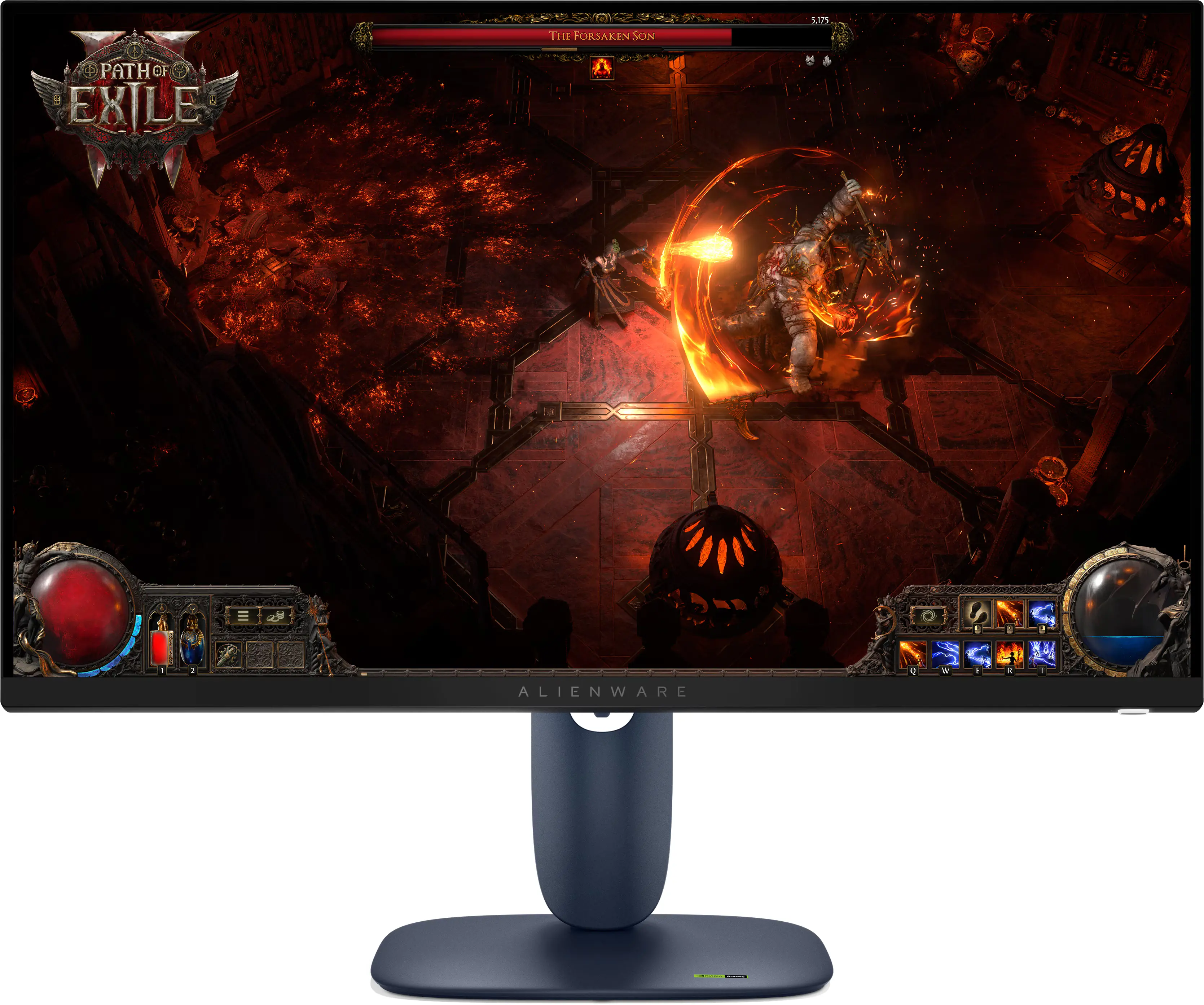 Монитор, Dell Alienware AW2725DM, 27" LED , IPS AG, WQHD 2560 x 1440, 95% DCI-P3, NVIDIA G-SYNC, AMD FreeSync, 180Hz, 1ms GtG, 1000:1, 400 cd/m2, HDMI, DP, USB HUB, Height Adjustable, Pivot, Swivel, Tilt, PIP, PBP, Black